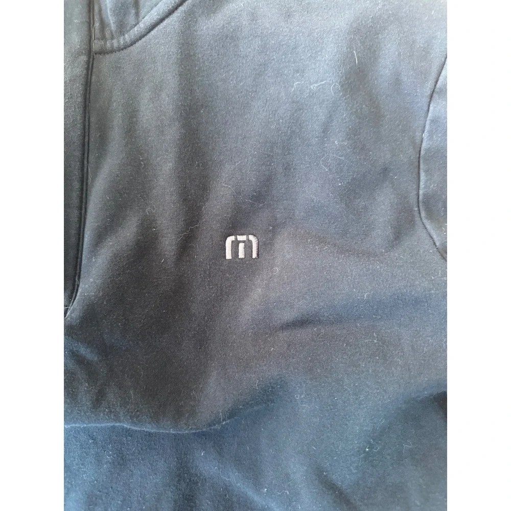 TravisMathew Mens Black Quarter Zip Pullover Golf Sweatshirt Mock Neck Large